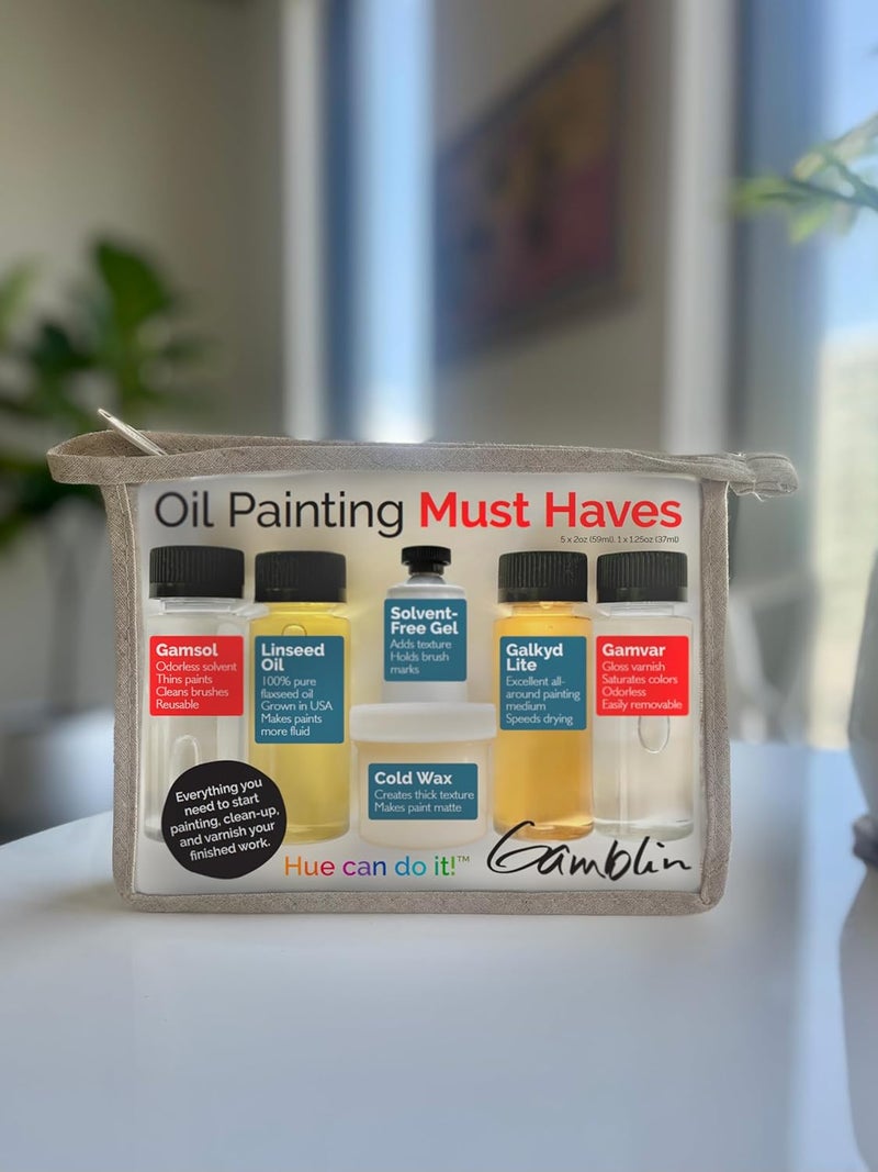 GAMBLIN مجموعة مستلزمات الطلاء بالزيت، تحتوي على 6 أحجام تجريبية من الوسائط والورنيش - Image 3
